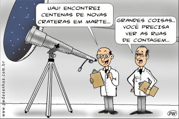 Cuidado, cratera a frente