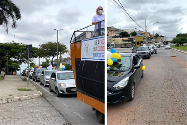 Carreata exige retomada das aulas presenciais