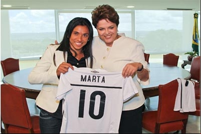 Atleta encontra-se com a presidente